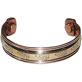 Peaceful Buddha Gift Magnetic Copper Cuff Bracelet 3 Metal Healing Grounding