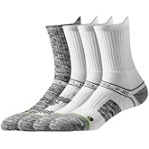 Strideline Eco Mid Socks 4-Pack for Men & Women – Made in USA, Sustainable Cotton, Cushioned Arch Support, Moisture-Wicking