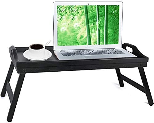 Bed Tray Table with Folding Legs Serving Breakfast in Bed Platter Plate TV Table Laptop Computer Snack Tray