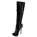 Nature Breeze Amber-04 Women's High Platform Stiletto Heel Lace Up Boot