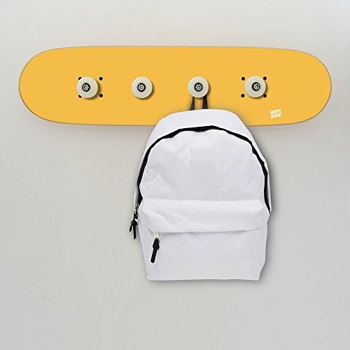 Skateboard coat rack perfectly in an entry way or bedroom. With plenty of space to hang your skateboard backpack, jacket, coats or caps - Coat Rack Yellow