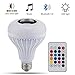 PaddSun Christmas LED Bulb Bluetooth Speaker Integrated, 6W E27 Base RGB Color Changing Smart Wireless Stereo Audio Music Play Light with 24 Keys Remote for iOS Android Bar Home KTV Party Restaurant