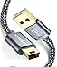 JSAUX Mini USB Cable, 2 Pack (3.3ft+6.6ft) USB 2.0 Type A to Mini B Charger Nylon Braided Cord Compatible with GoPro Hero 3+, PS3 Controller, MP3 Player, Dash Cam, Digital Camera Grey