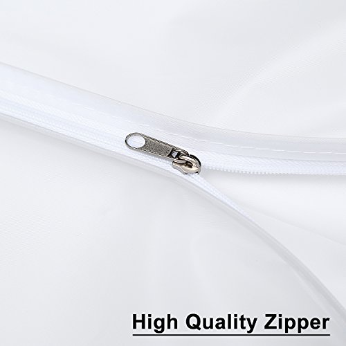 Pack of 10 PEVA Viewable Garment Bags, Full Zipper Breathable White Suit Bags, Light Weight, 8 Medium and 2 Large for Luggage, Dresses, Linens, Gown Storage or Travel - Thumbnail 5