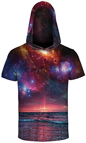 Azuki 2018 Hoodies Sweatshirt Men's Short Sleeve Pullovers 3D Print Tracksuit -L