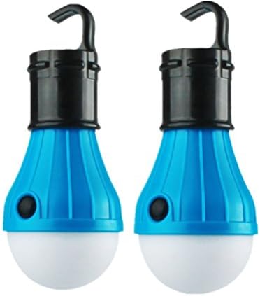3 LED Camping Tent Light Bulb Lantern Light 3 Modes 100 LM for Outdoor Camping Hiking, Fishing Emergency Light, Blue(2 Pack)