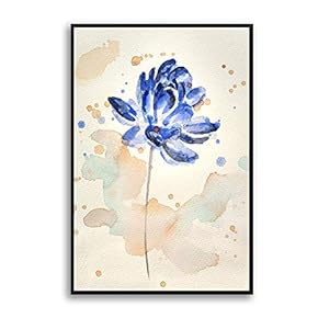 Framed Canvas Home Artwork Decoration Watercolor Painting Canvas Wall Art for Living Room, Bedroom - 16x24 inches