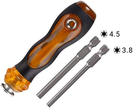 Hardened Steel Screwdriver Set, Taessv 3.8mm and 4.5mm Tools with Quick Release Screwdriver Bit Holder for opening Nintendo Brands NES, SNES, N64, Gamecube, Gameboy, Sega Brands, TurboGrafx