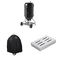  No 1 F50-S Water Smoker Rösle Räuchertonne schwarz XXL Balkon Garten ✔ Rollen ✔ Deckel ✔ rund ✔ rollbar ✔ stehend grillen ✔ Grillen mit Holzkohle ✔ mit Rädern 