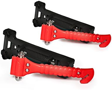 2-Pack Car Hammer Punch - Seatbelt Cutter Rescue Me Tool Knife with Glass Breaker