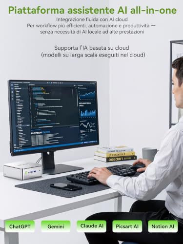 GMKtec Mini PC, G11 AMD Ryzen Embedded R2514 (Supera 4300U/N150), Mini Computer 16GB DDR4 RAM, 512GB PCIe M.2 SSD, Dual NIC 2.5GbE, USB-C, HDMI, Triple Display