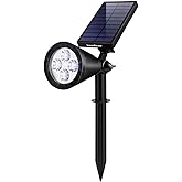 InnoGear Solar Spot Lights, Outdoor Solar Lights Solar Spotlights Flag Pole Light Waterproof Landscape Lighting Outside for Flag Uplighting Backyard Patio Pathway Statue Palm Tree Sign, Cool White