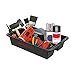 Plastic Storage Tray Tote- Versatile Multiuse Caddy with Attached Portable Handle to Organize and Carry Tools, Cleaning Supplies, More by Stalwart