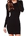 Face N Face Women's Knitting Sexy Casual Long Sleeve Short Dress Small Black