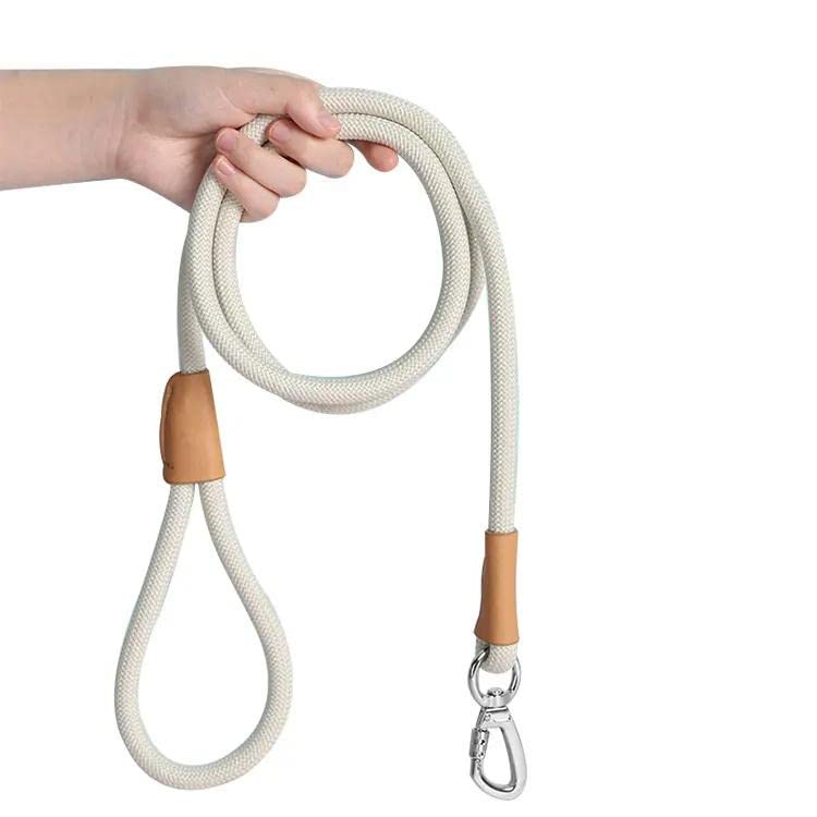 Smug Dog Luna Cream Dream Nylon Rope Dog Leashes | Strong dog leads for large & Medium dogs | Adjustable Length| Heavy Duty Rope, Slip Leads, Rotating Safety Buckle