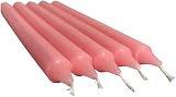 REQUISITE NEEDS Pack 10 Colourful Paraffin Wax Dinner Stick Candles Baby Pink view 2