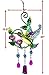 Bejeweled Display® Hummingbird & Flower w/Stained Glass Wind Chimes Bell