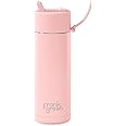 Frank Green - Ceramic Reusable Bottle - Stainless Steel Water Bottle With Straw, Insulated Water Bottle, Metal Water Bottle - Flip Straw Lid - 20oz - Blushed