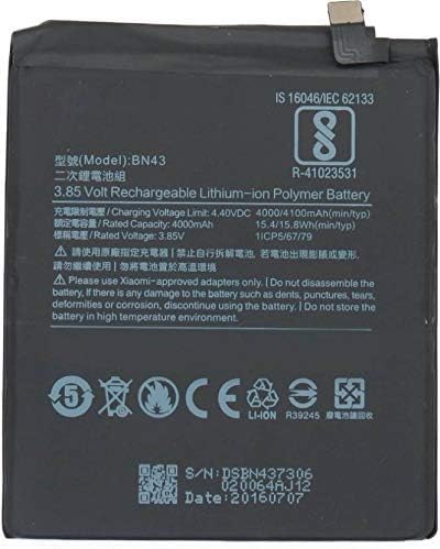 Systums Battery for Xiaomi Mi Redmi Note 4 Xiaomi Mi 4100mAh BN-43 Battery Bn43