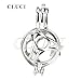 NY Jewelry 925 Sterling Silver Star and Moon Cage Pendants for Pearl, Pearl Cages for Pearl DIY Jewelry Making