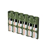 Storacell by Powerpax SlimLine AAA Battery Caddy, Military Green, Holds 6 Batteries