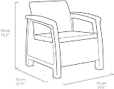 Keter Corfu Outdoor 4 Seater Rattan Sofa Set Graphite Cream Cushions view 9