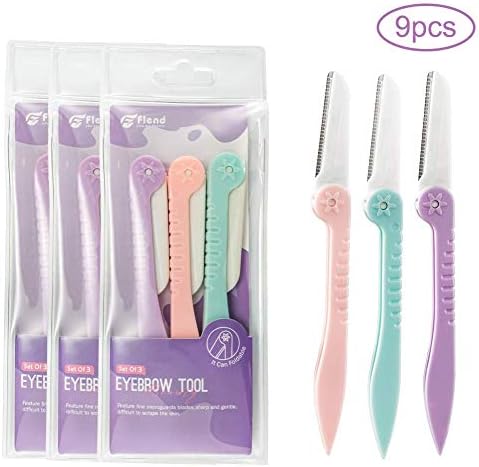 Eyebrow Razor Shaper, Eyebrow Epilator Trimmer for Shaving Eyebrow and Facil Hair - 9 Pieces