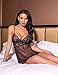 Avidlove Women Nightwear for Sexy Lace Babydoll Lingerie V-Neck Sleepwear Mesh Nightie Black Small