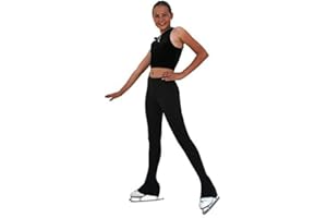 ChloeNoel P23-2 Contrast Waist Figure Skating Pants Black Adult Small