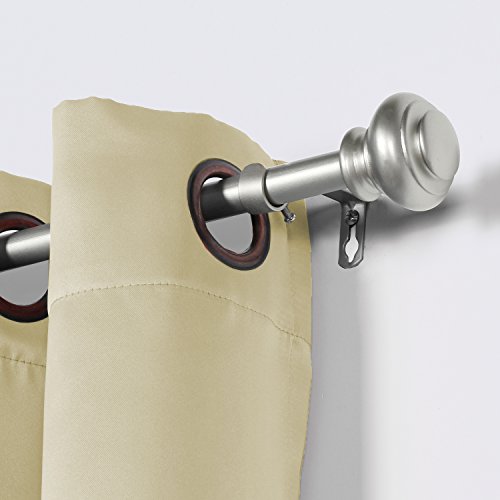 Turquoize 2 Pack Window Curtain Rods for Windows 28 to 48 inch Nickel