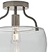 Amazon Brand – Stone & Beam Contemporary Flush-Mount Ceiling Light with Bulb and Glass Shade - 14 x 14 x 7.25 Inches, Brushel Nickel