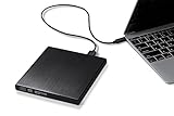 aPrime USB-C to Mini-B Metallic External CD DVD RW SuperDrive for MacBook 12” Retina, MacBook Pro 13”/15” with Touch Bar and new iMac (Pro) (Black)