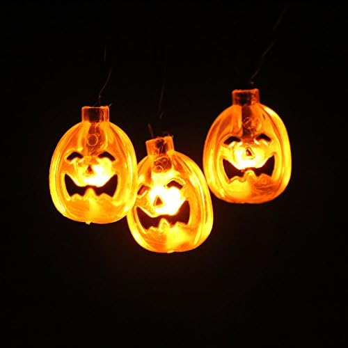 Pumpkin String Lights Battery Operated 10 LEDs 5FT Halloween Decoration Lights String LED for Indoor, Festival, Party, Holiday(3D Pumpkin)
