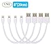 InkoTimes Short Lightning Cable 8 Inch, USB Charge and Sync Cord for Apple Device [4 Pack] (White)