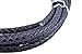 KONMAY 2 Yards 5.0mm Black Genuine Leather Braided Bolo Leather Cord
