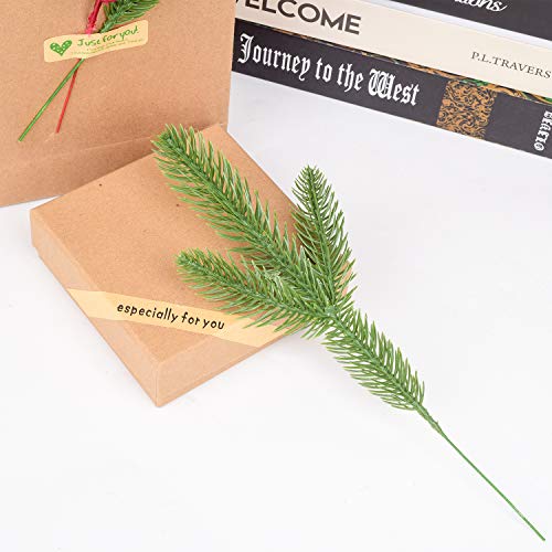 Artiflr 24pcs Artificial Pine Picks,11" Pine Needle Garland Christmas Artificial Greenery for Crafts Wreath Christmas Embellishing and Home Garden Decor