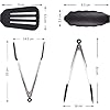 Kitchen-Tongs-with-Resting-Gadget-32cm-Spatula-Tong-33cm-Stainless-Steel-Non-Stick-Basic-Cooking-Tong-Suitable-for-Baking-Frying-Serving Kitchen Tongs with Resting Gadget, 12 Inch Spatula Tong, Stainless Steel Non-Stick Basic Cooking Tong, Suitable for…