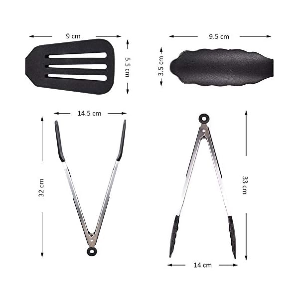 Kitchen-Tongs-with-Resting-Gadget-32cm-Spatula-Tong-33cm-Stainless-Steel-Non-Stick-Basic-Cooking-Tong-Suitable-for-Baking-Frying-Serving Kitchen Tongs with Resting Gadget, 12 Inch Spatula Tong, Stainless Steel Non-Stick Basic Cooking Tong, Suitable for…