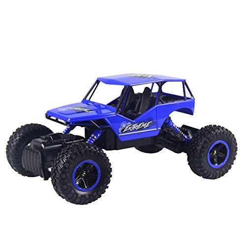 HUKOER Remote Control Car - Four-wheel drive off-road vehicles 2.4GHZ 1:16 Scale Bigfoot Rock Climbing Off-Road Vehicle Sandy Beach Off-Road Vehicle Toy (Blue)