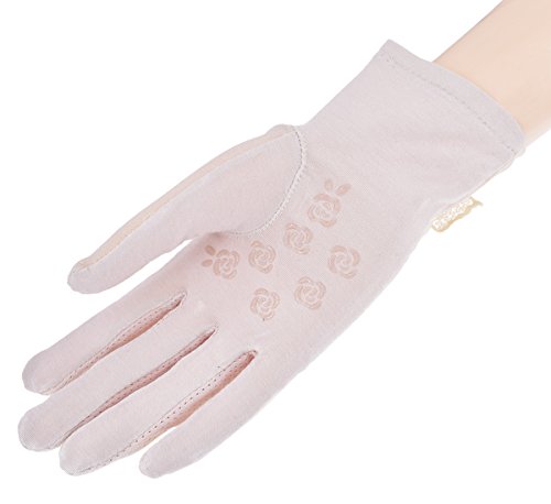 Nurbijar Summer Women UV Protection Touch Screen Lace Gloves-Beige - Thumbnail 2
