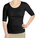 Kosher Casual Women's Elbow Length Sleeve Boat Neck Fitted Layering Top