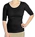 Kosher Casual Women's Elbow Length Sleeve Boat Neck Fitted Layering Top