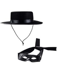Tigerdoe Zorro Costume - Zorro Hat and Mask - Zorro Accessories - Costume Accessories Black