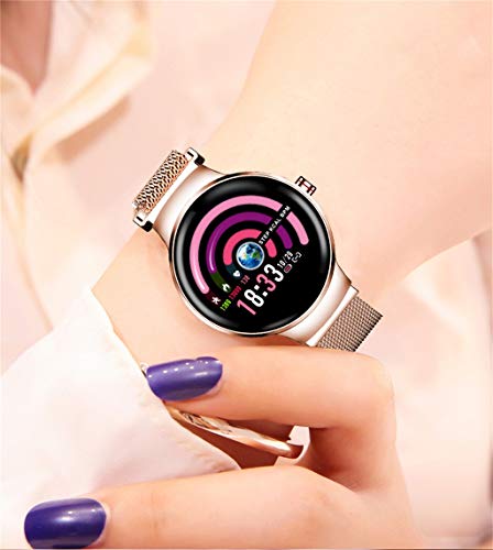 Sunward 1.04 inch TFT Screen Heart Rate Blood Pressure Monitor Pedometer Sports Watches, Fitness Tracker for Kids Women and Men (Rose Gold)