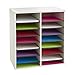 Safco 9422GR Wood Adjustable Literature & Paper Organizer, 16 Adjustable Compratment, Stackable Durable Construction, Home, Office, Mailroom, Classroom Mailbox , Gray