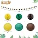 Safari Jungle animal Party Decoration Wild Themed Hanging Paper Fans Rosettes Lanterns Tissue Honeycomb Ball Circle Dot Garland for Zoo Animals Baby Shower Wild One Cake Smash Jungle Birthday Party Supplies Backdrop Decor