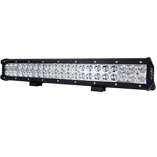 Lightfox 20inch 126w CREE LED Light Bar Spot Flood Combo Work Light LED Bar Driving Fog Light with Mounting Bracket for Off Road, Truck, Car, ATV, SUV, Jeep, 2 Years Warranty