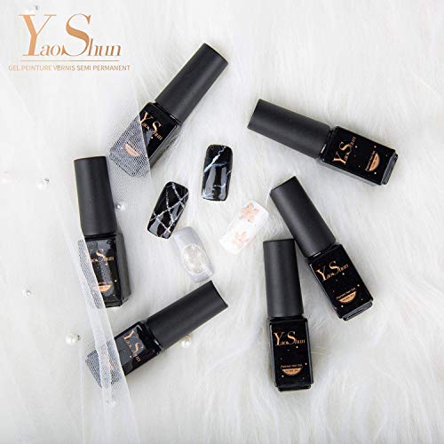 YaoShun Gel Nail Polish - Soak Off Gel Polish 6 Colors Gel Polish Kit, UV LED Painted Nail Gel Set Manicure Nail Art Kit 6ml Each