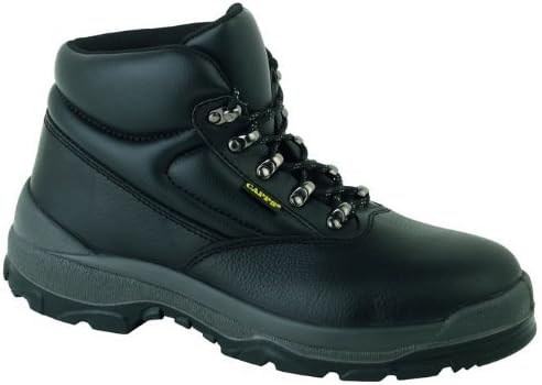 Capps Men's LH811 Antistatic Sole Grain Leather Chukka Safety Boots With Steel Toe Caps US Size 4 Black