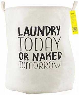 Guurachi Foldable Round Laundry Basket Hamper Storage Bag Waterproof Coating Ramie Cotton Fabric Folding Laundry Hamper, Storage Basket (STYLE 02)